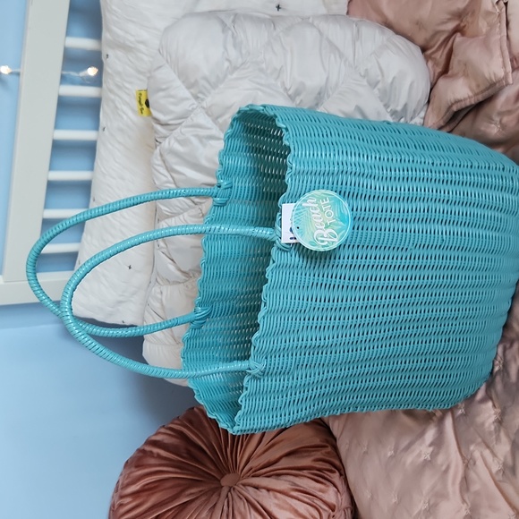 Bags Blue Plastic Beach Tote Bag Poshmark Bags blue plastic beach tote bag poshmark